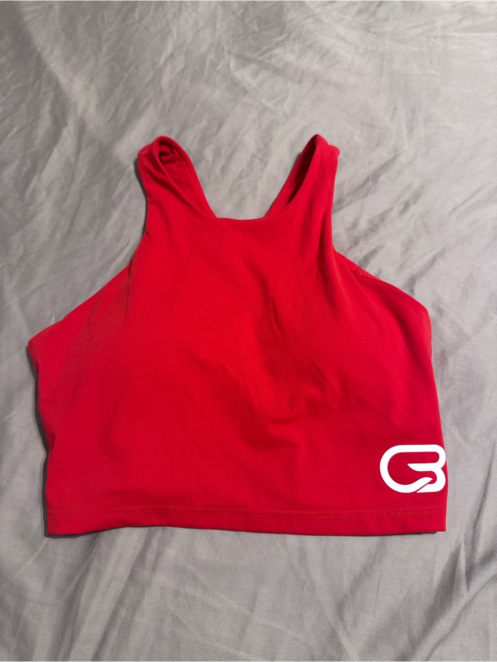 Ava & Viv Bright Red Cyclebar Cropped Racerback Tank